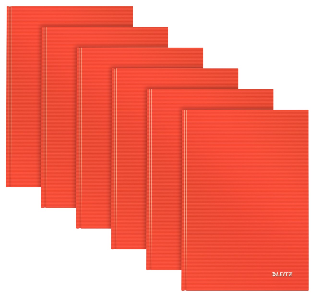 Leitz Solid Casebound Notebook A5 Ruled Paper Light Red Not Perforated 80 Pages Pack Of 6