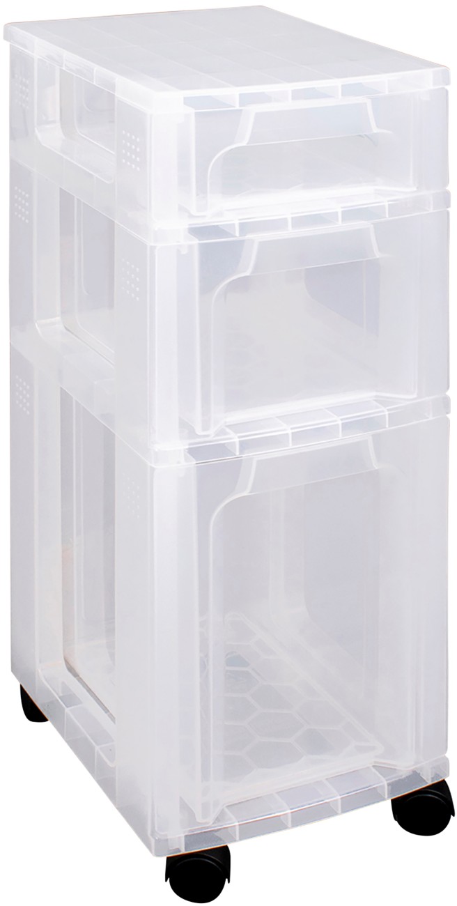 Really Useful Box Slimline Pp (Polypropylene) Storage Box 21 L Transparent 24 X 30 X 63 Cm