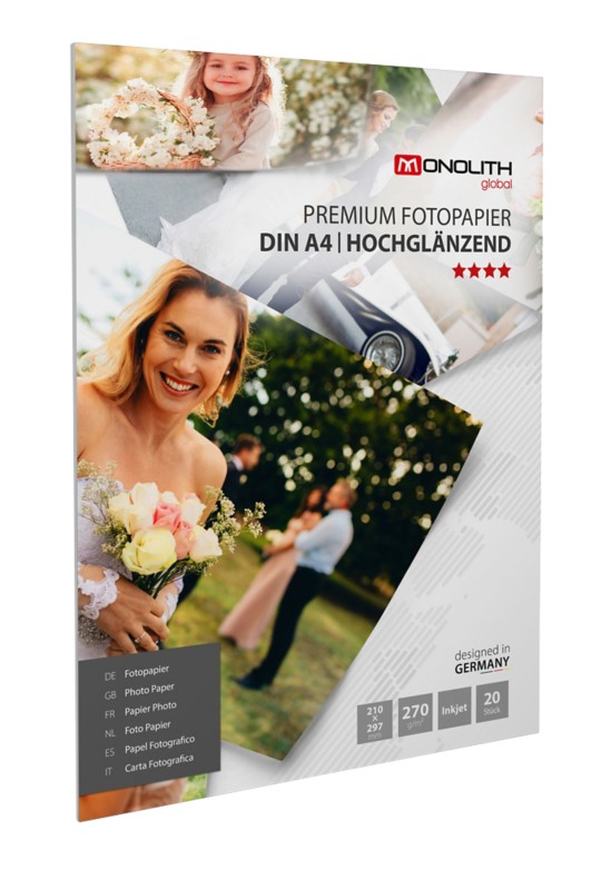 Monolith Fotopapier Glänzend DIN A4 270 g/m² Weiß 20 Blatt