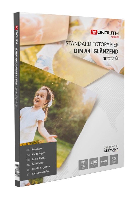 Monolith Fotopapier Glänzend DIN A4 200 g/m² Weiß 50 Blatt