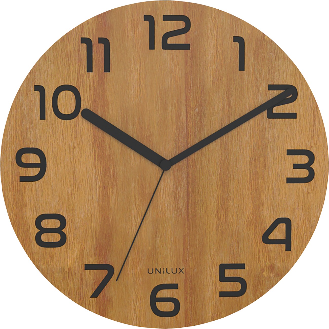 Unilux Clock Palma Black Wood Bamboo 30 Cm