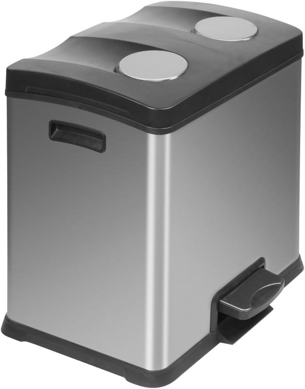 EKO Edelstahl Treteimer 24 L 40,5 (B) x 38,2 (T) x 43 (H) cm Silber