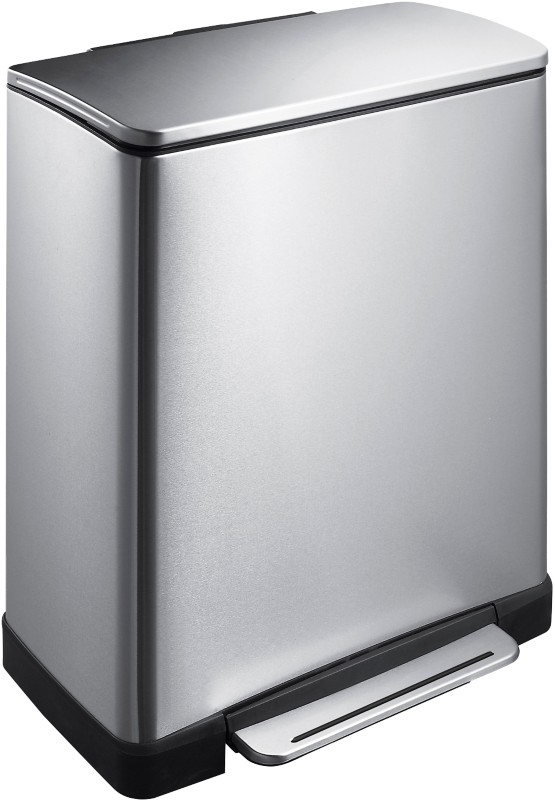 EKO Edelstahl Treteimer 50 L 50 (B) x 34,5 (T) x 65 (H) cm Silber