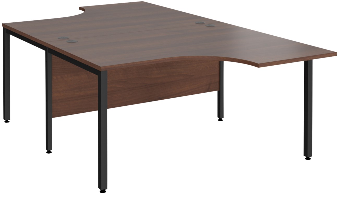 Dams International Maestro 25 Back To Back Desk Walnut H-Frame 1,400 (W) X 2,000 (D) X 725 (H) Mm Wood