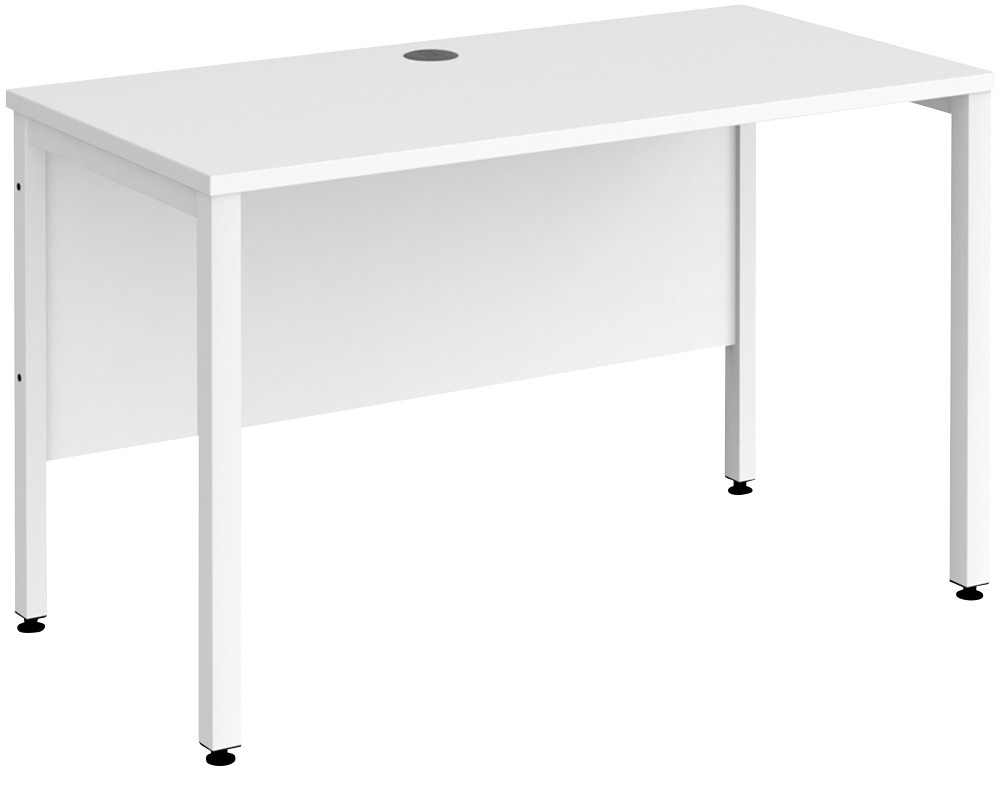 Dams International Maestro 25 Bench Desk White Oak H-Frame 1,200 (W) X 600 (D) X 725 (H) Mm Wood