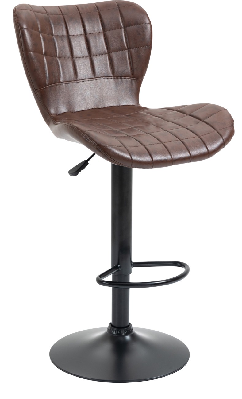 Rackhams Brown Bar Stools Set Of 2 Adjustable Height Swivel Bar Chairs In Pu Leather With Backrest & Footrest, - Image 10