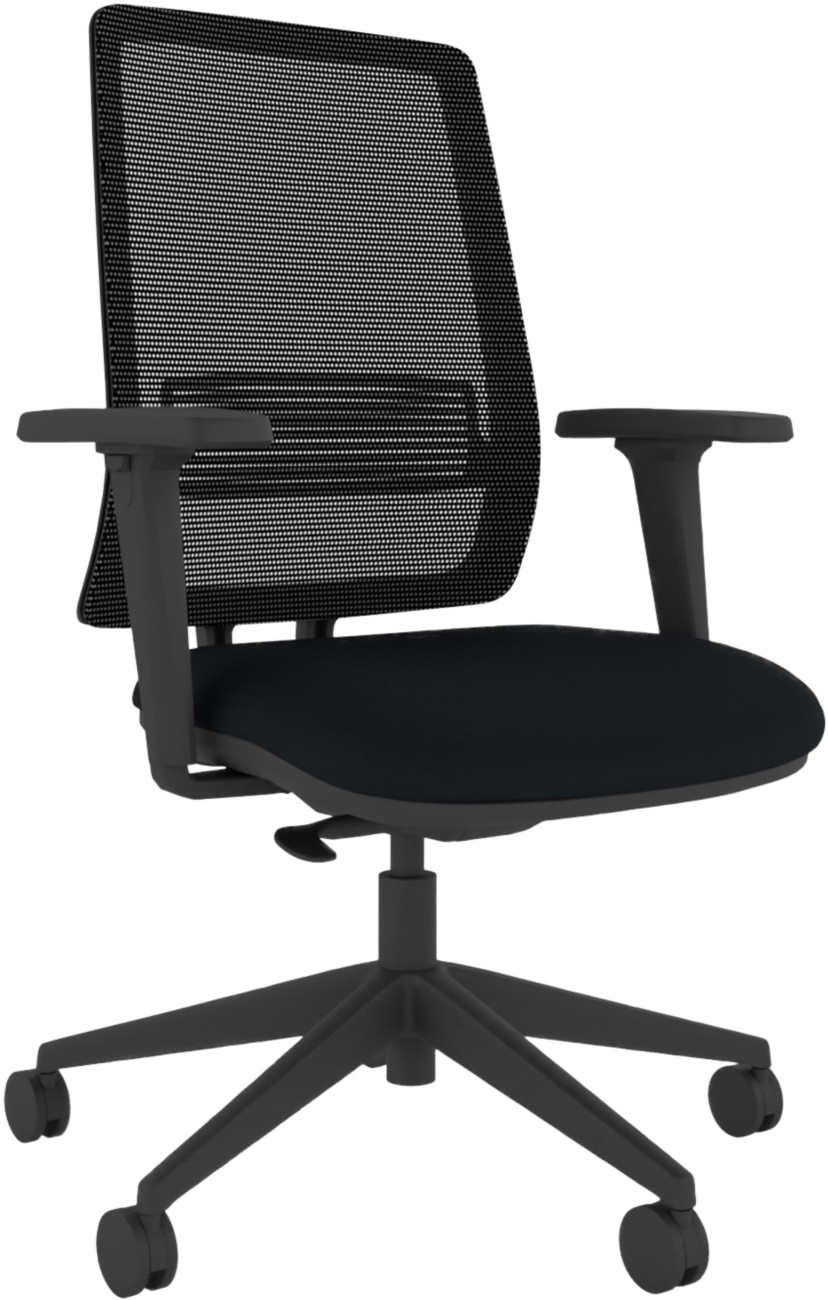 Energi-24 Ergonomic Chair Synchro Tilt Fabric Height-Adjustable Armrest Black 150 Kg Ax100a/Bk 500 X 520 X 550 Mm