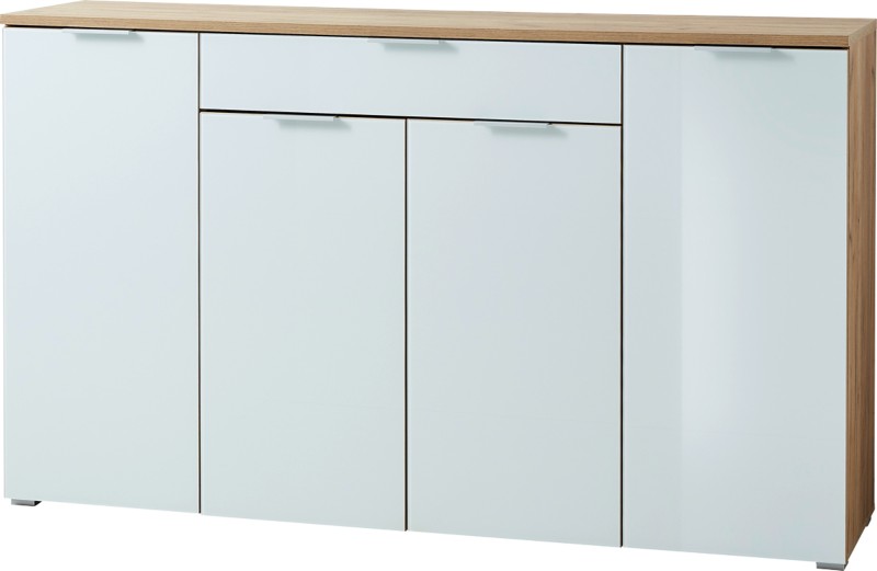 GERMANIA GW-TELDE Sideboard Melamin 1.780 x 400 x 1.050 mm Eiche Beige, Weiß