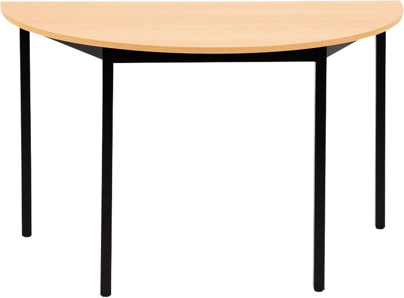 Thumbnail - Sodematub Halbkreisförmig Konferenztisch Hellbraun, Schwarz Eisen Schwarz 1.200 x 600 x 740 mm