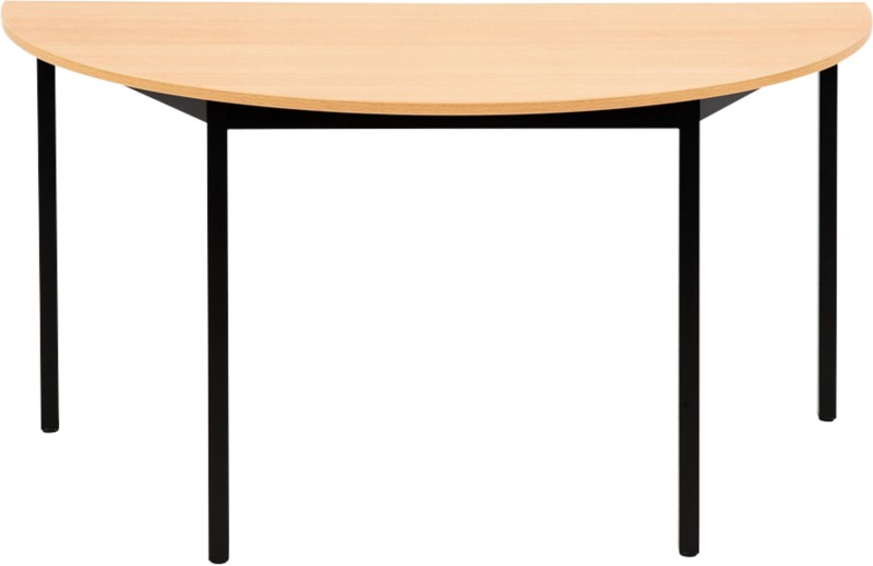 Thumbnail - Sodematub Halbkreisförmig Konferenztisch Hellbraun, Schwarz Eisen Schwarz 1.400 x 700 x 740 mm