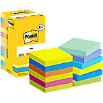 Post-It Zelfklevende memoblaadjes 654-MX-P8+4 38 x 51 mm 100 Vellen per blok Blauw, geel, groen, oranje, roze Pak van 12 (8+4 gratis)
