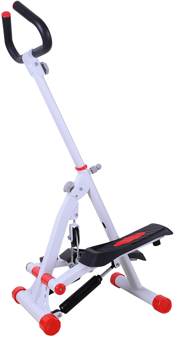 Homcom Unisex Red Foldable Stepper Adjustable Step Machine W/ Handlebar Lcd Display In - Image 6