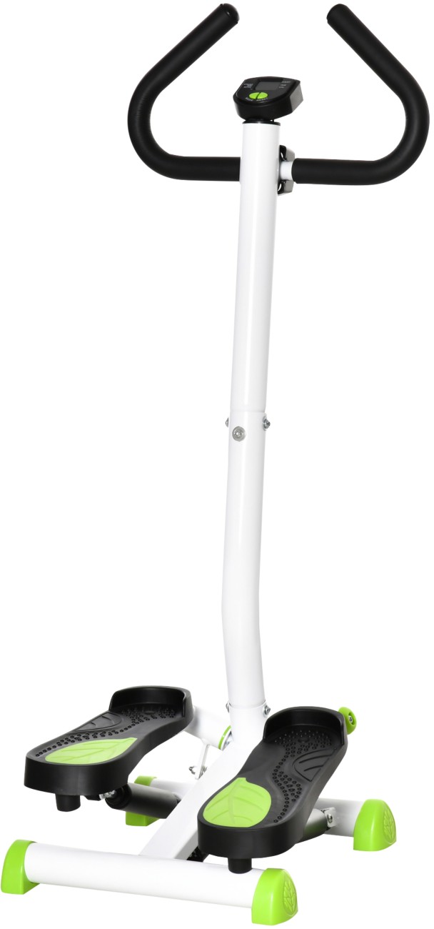 HOMCOM Adjustable Aerobic Step Machine - White - LCD Monitor - Handlebar - Home Exercise - Image 10