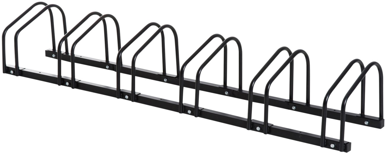 Bobobiy Black Bike Stand Parking Rack Floor Or Wall Mount Bicycle Cycle Storage Locking Stand 179L X 33W X 27H (6 Racks, ) - Image 6