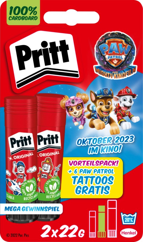 Pritt Klebestift Paw Patrol 44 g Transparent 2798370 2 Stück à 22 g