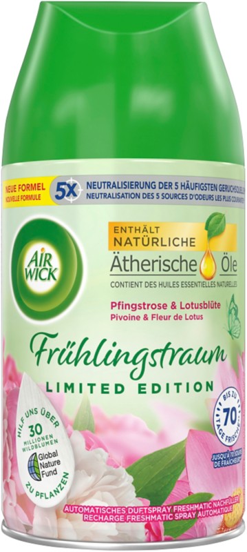 Air Wick Freshmatic Flüssig Lufterfrischungsspray Nachfüllung Pfingstrose & Lotusblüte