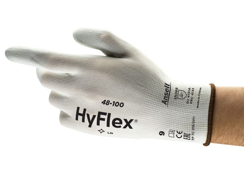 HyFlex Arbeitshandschuhe PU (Polyurethan) Größe 10 Weiß Packung mit 12 Paar