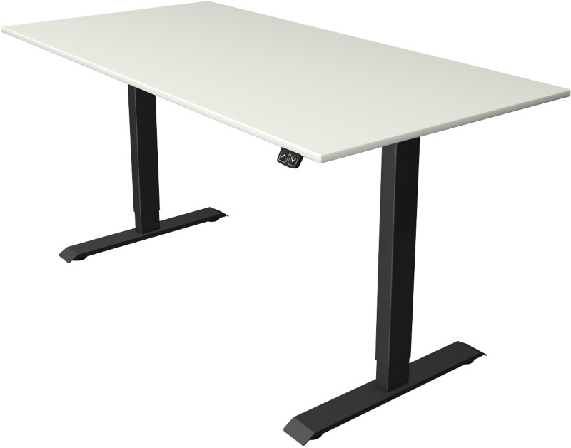 Kerkmann Move 1 Sitz-Stehschreibtisch Rechteckig Weiß T-Fuß 1.600 (B) x 800 (T) x 1.230 (H) mm Melamin, Stahl