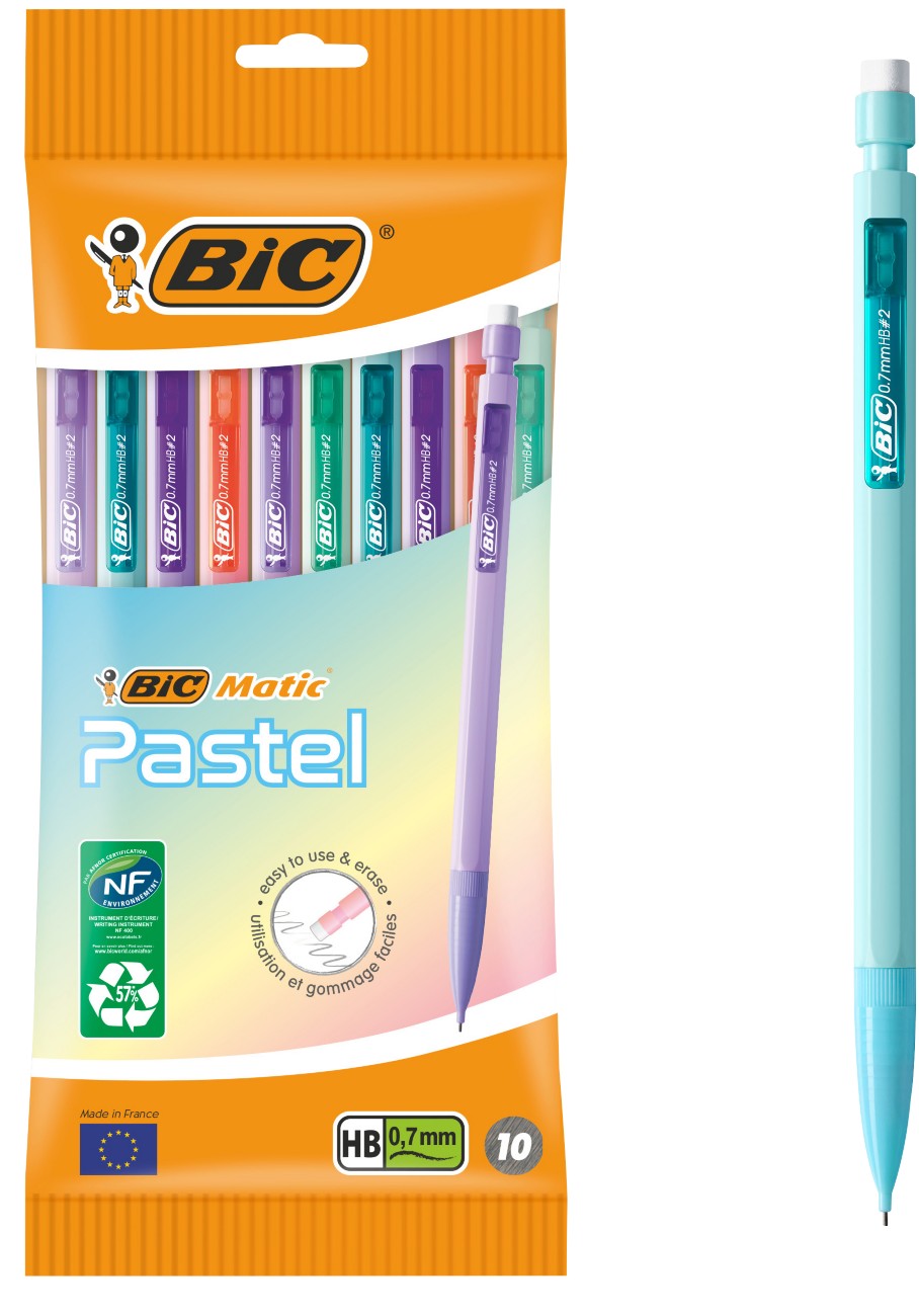 Bic Matic Pastel Mechanical Pencil Pack Of 10