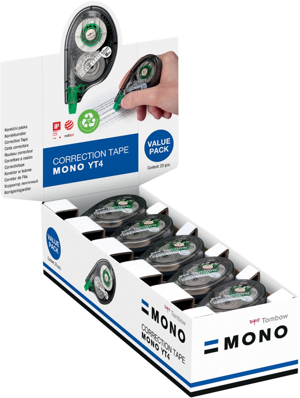 Tombow Mono Yt4 No Correction Tape 4.2 Mm Pack Of 20