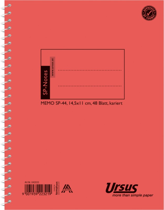Ursus Staufen Spiralblock SP44 14,5 x 11 cm 48 Blatt 70 g/m² 4 mm Kariert