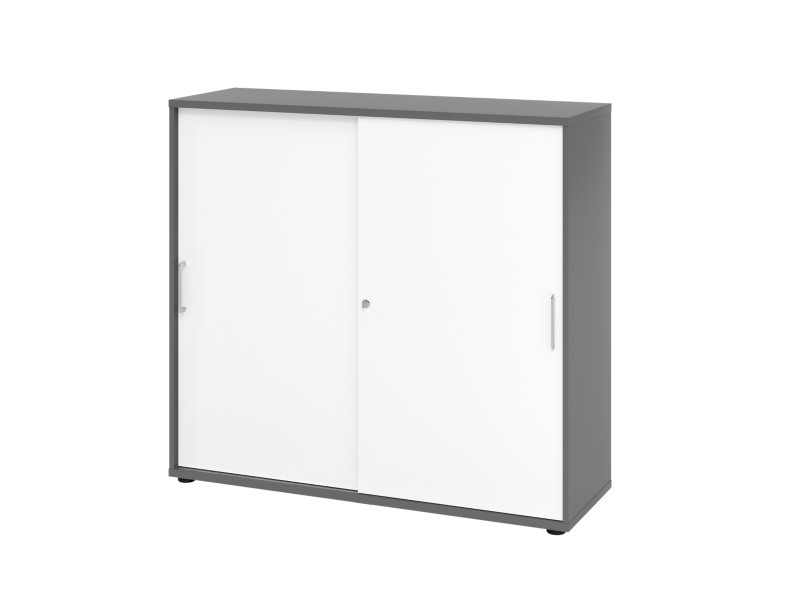 Hammerbacher Schrank Spanplatte 4 Fachböden abschließbar Graphit