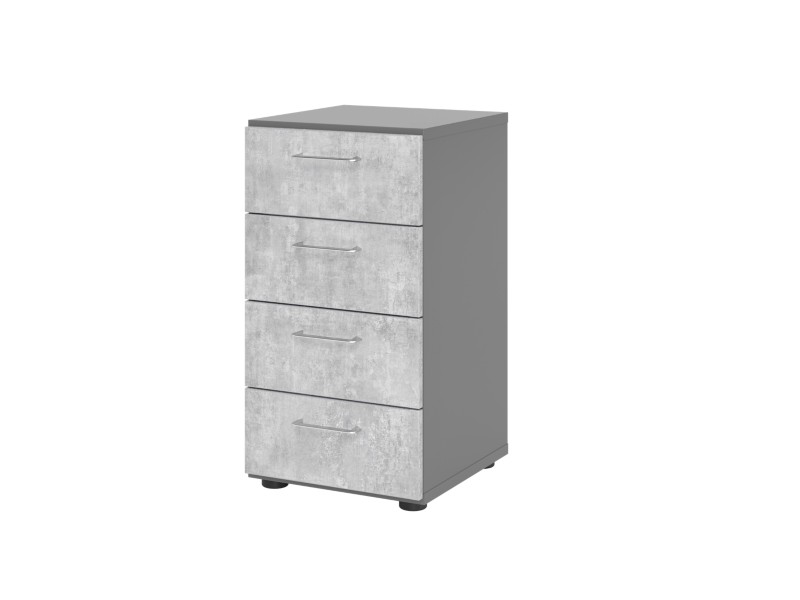 Hammerbacher Schrank V924S4/G/M/BS Graphit, Beton 40 x 42 x 74,6 cm