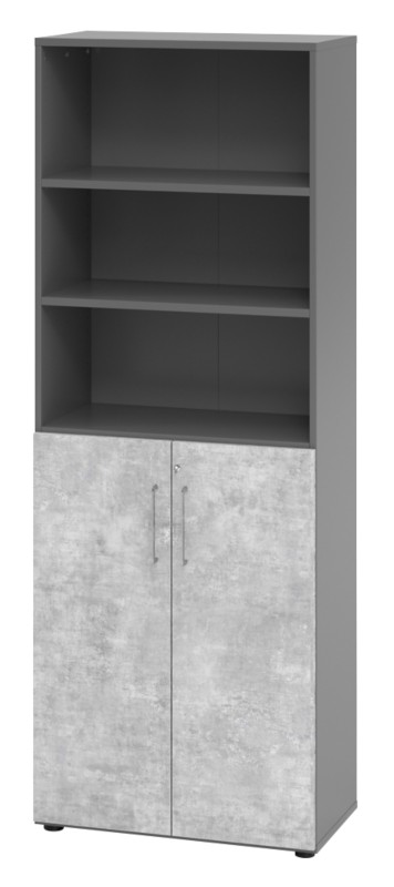 Hammerbacher Schrank V968T3/G/M/BS Graphit, Beton 80 x 42 x 215,4 cm