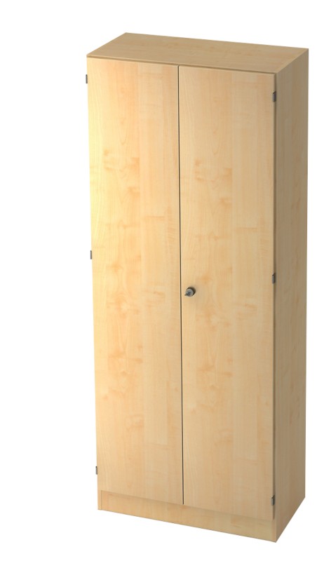 Hammerbacher Schrank Melamin 4 Fachböden abschließbar 800 x 420 x 2.004 mm Ahorn Braun