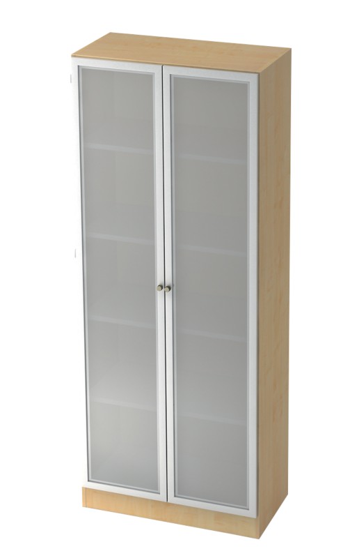 Hammerbacher Vitrine Melamin 5 Fachböden 800 x 420 x 2.004 mm Ahorn Braun