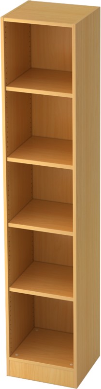 Thumbnail - Hammerbacher Holz Bücherregal 4 Fachböden 406 x 400 x 2.004 mm Braun Buche