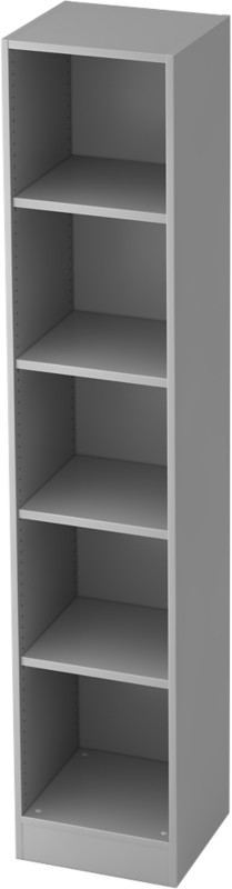 Hammerbacher Holz Bücherregal 4 Fachböden 406 x 400 x 2.004 mm Grau