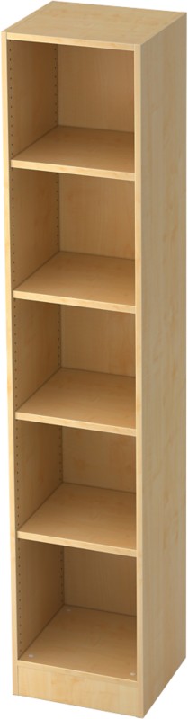 Hammerbacher Holz Bücherregal 4 Fachböden 406 x 400 x 2.004 mm Braun Ahorn