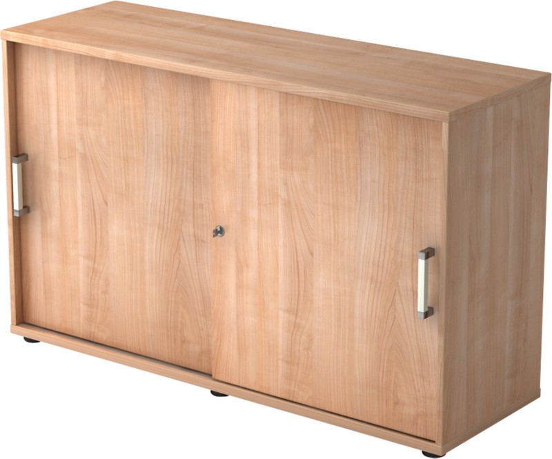 Thumbnail - Hammerbacher Schrank Spanplatte 1 Fachboden abschließbar 1.200 x 400 x 748 mm Walnuss Braun