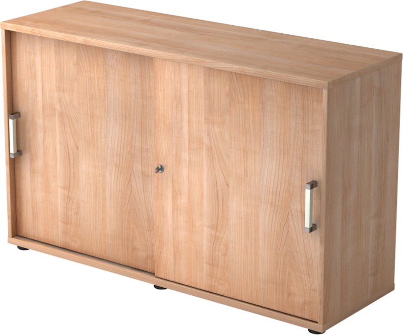 Hammerbacher V1752S/N/N/CEDEAUFB Schrank Spanplatte 1 Fachboden 1.200 x 400 x 748 mm Nussbaum Mit Aufbau