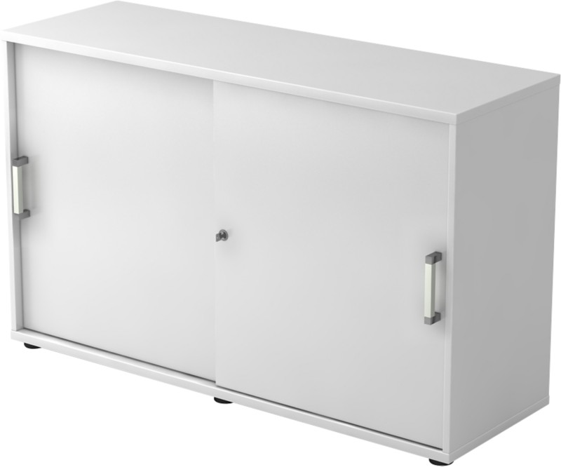 Thumbnail - Hammerbacher Schrank Spanplatte 1 Fachboden abschließbar 1.200 x 400 x 748 mm Weiß