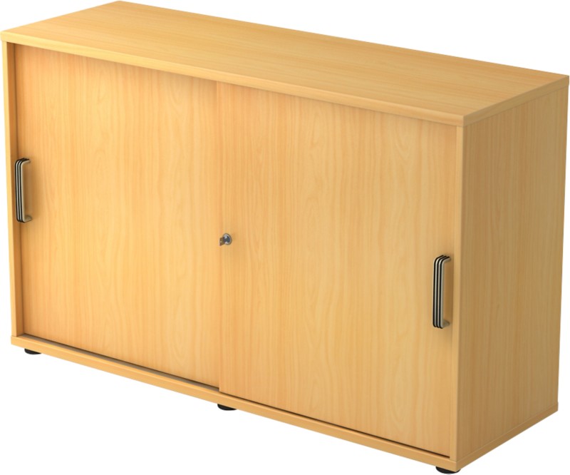 Hammerbacher Schrank Spanplatte 1 Fachboden abschließbar 1.200 x 400 x 748 mm Buche Braun