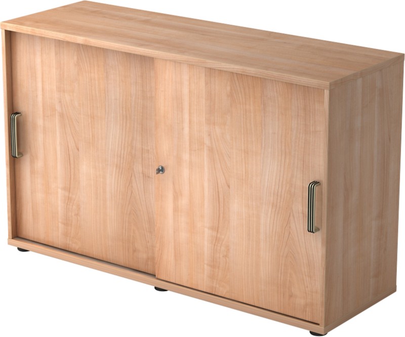 Hammerbacher V1752S/N/N/SGDEAUFB Schrank Spanplatte 1 Fachboden 1.200 x 400 x 748 mm Nussbaum Mit Aufbau