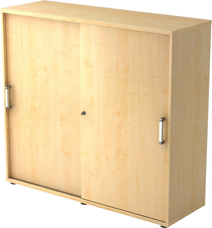 Thumbnail - Hammerbacher Schrank Spanplatte 2 Fachböden abschließbar 1.200 x 400 x 1.100 mm Ahorn Braun