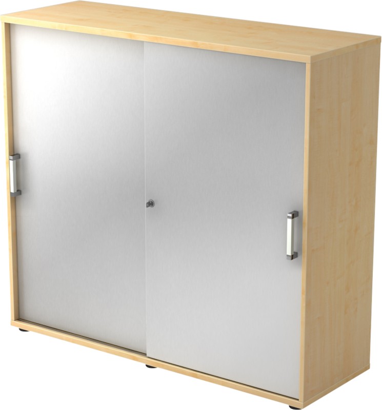 Hammerbacher Schrank Spanplatte 2 Fachböden abschließbar 1.200 x 400 x 1.100 mm Ahorn Farbig sortiert