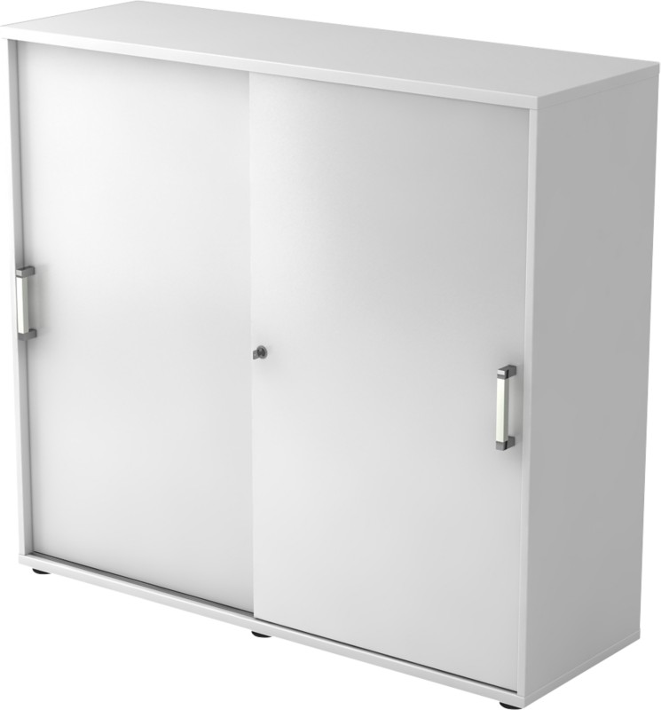 Hammerbacher Schrank Spanplatte 2 Fachböden abschließbar 1.200 x 400 x 1.100 mm Weiß