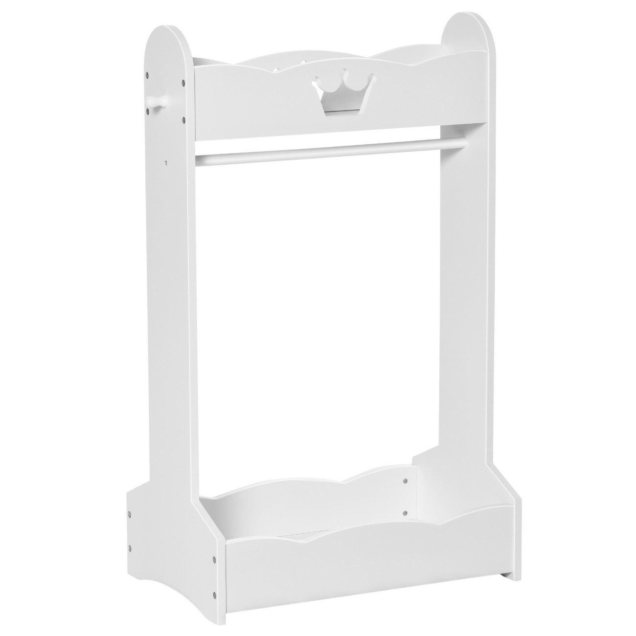 HOMCOM Kids White Wooden Crown Design Hanging Rack with Storage Shelf - 3-8 Years - Image 7