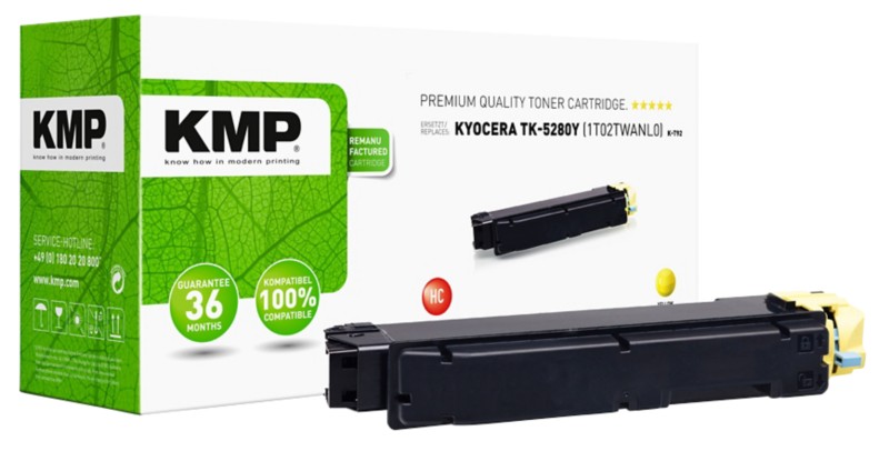 KMP TK-5280Y Kompatibel Kyocera Tonerkartusche Gelb