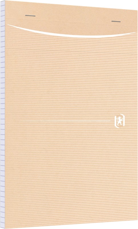 OXFORD Notizblock DIN A5 Quadrille Geheftet Oben gebunden Pappkarton Softcover Braun Perforiert 160 Seiten