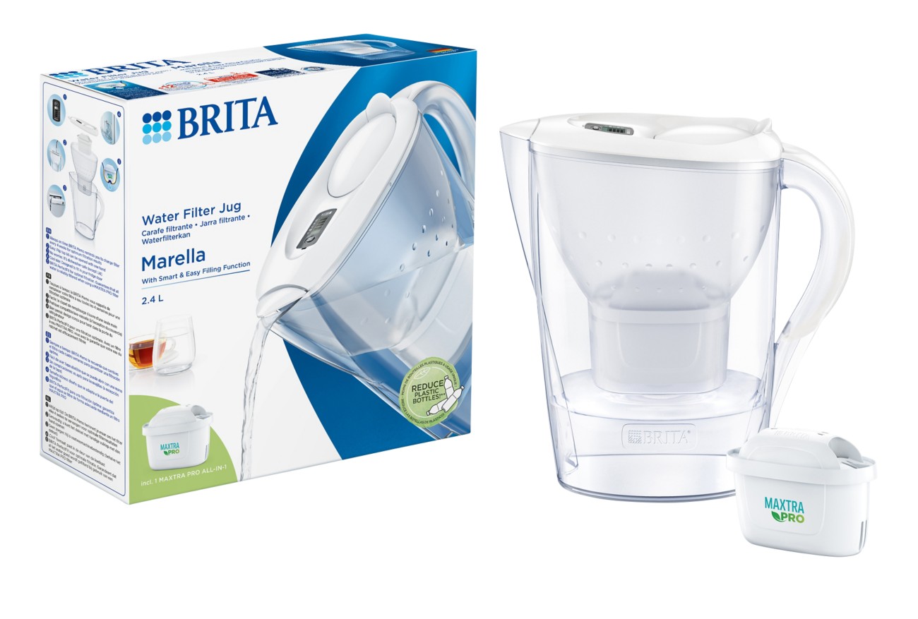 Brita Marella 1051118 Water Filter Jug 2.4 L White Including Maxtra Pro All-In-1 Cartridge