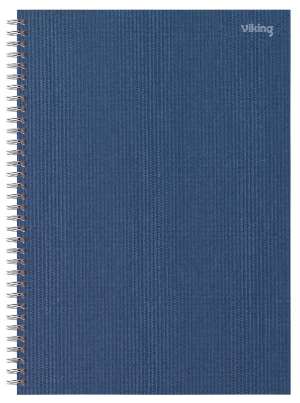Viking Notizbuch DIN A4 Liniert Doppeldraht Seitlich gebunden Papier Hardback Marineblau Perforiert 160 Seiten