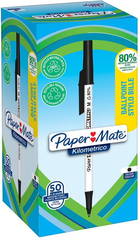 Papermate Kilometrico Kugelschreiber Medium Schwarz 50 Stück