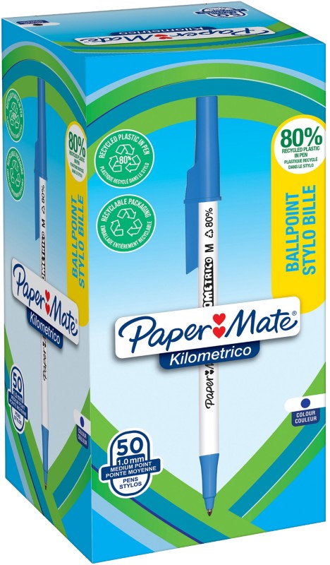 Papermate Kilometrico Kugelschreiber Medium Blau 50 Stück