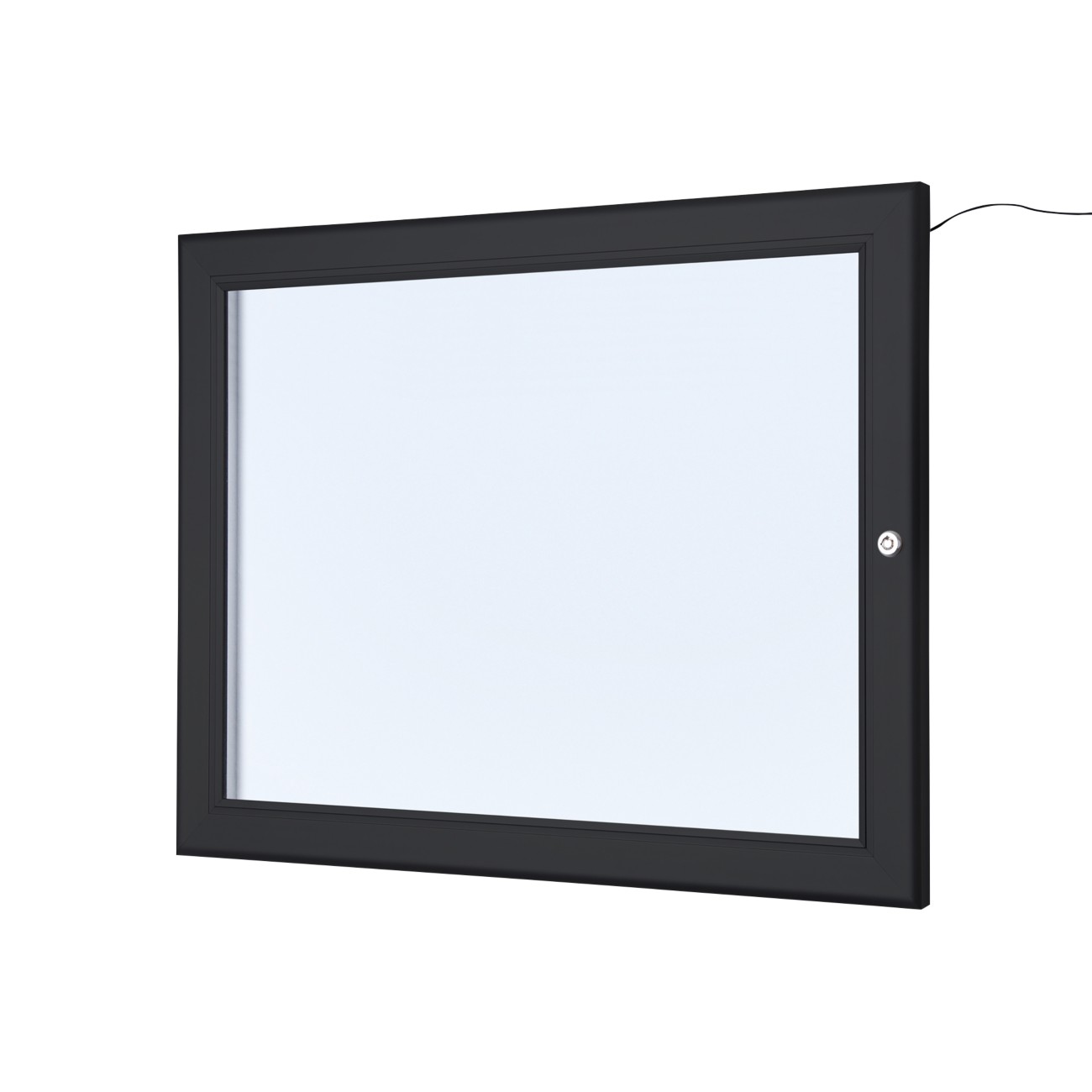 SHOWDOWN Menütafel Magnetisch A4 Wandmontage mit Schrauben Abschließbar 50,5 (B) x 37,7 (H) cm Schwarz