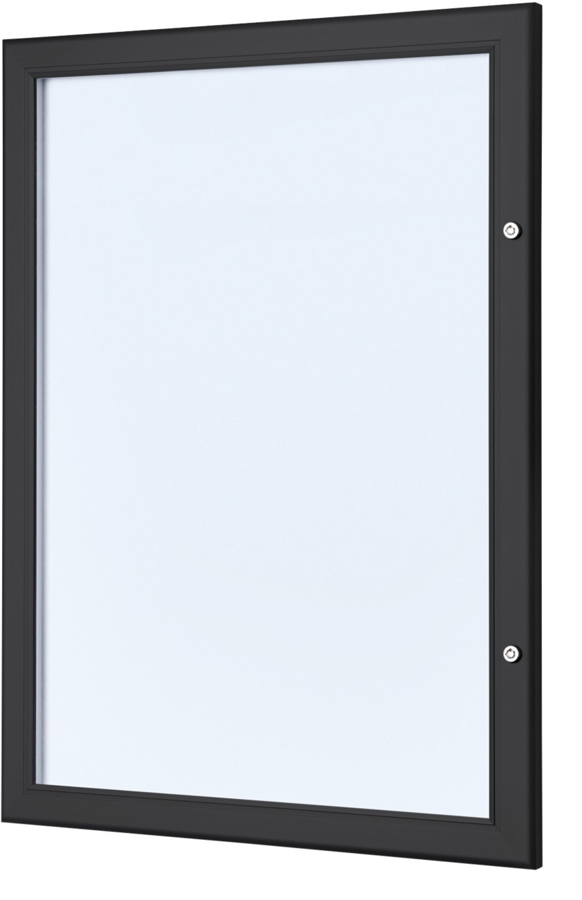 SHOWDOWN Menütafel Magnetisch A4 Wandmontage mit Schrauben Abschließbar 50,5 B x 67,9 H cm Schwarz